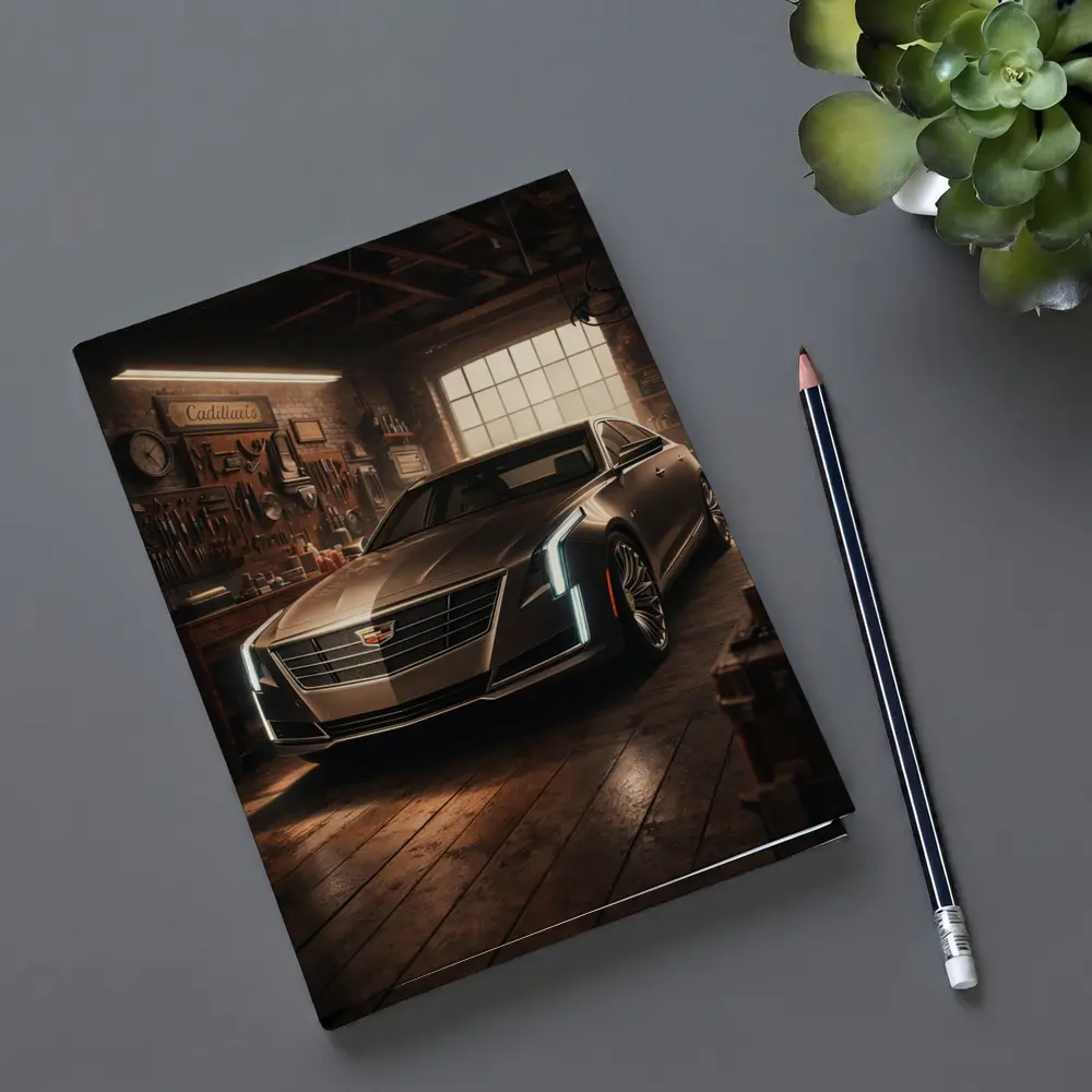 Cadillac CT6 Sedan Parked Inside Vintage Garage – Notebooks