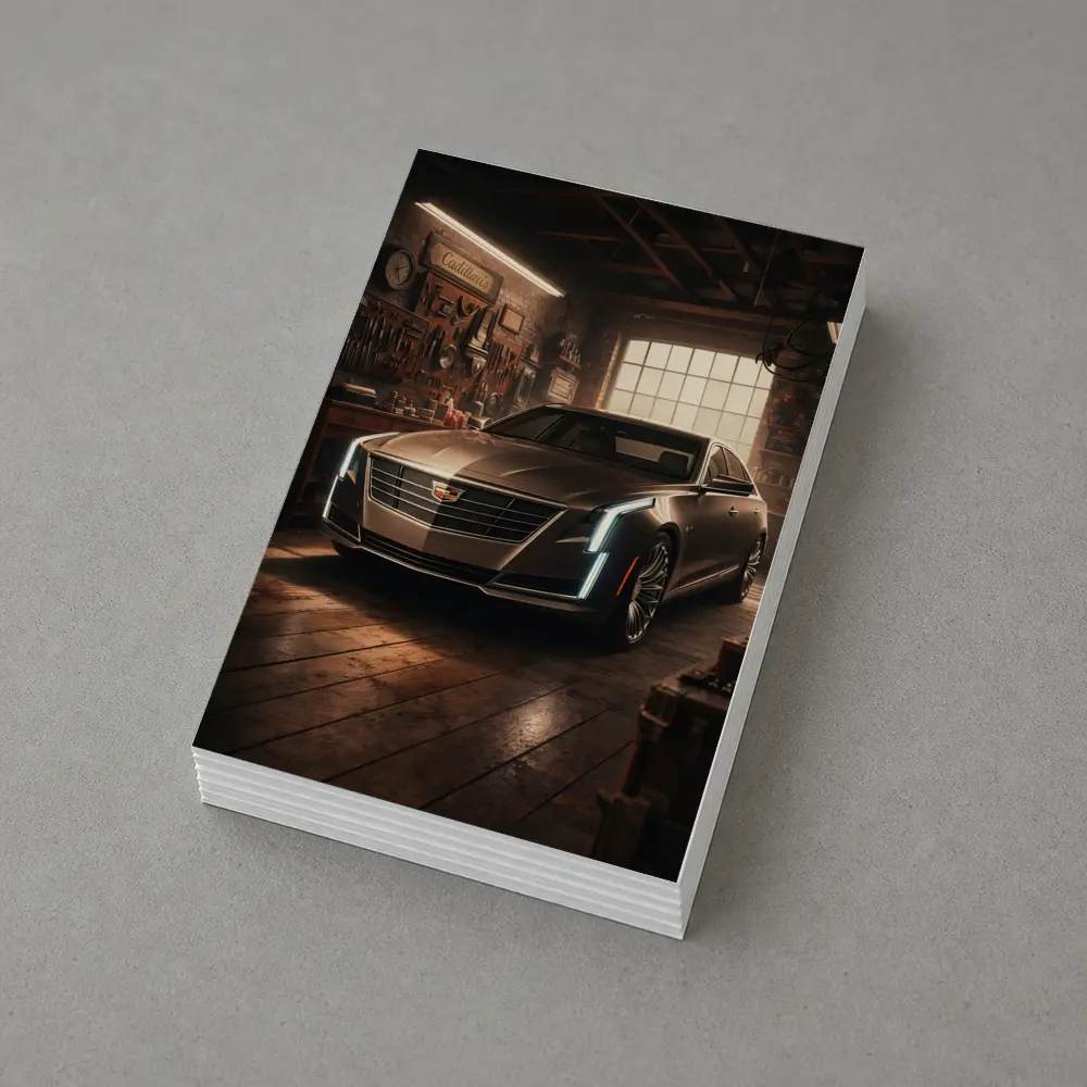 Cadillac CT6 Sedan Parked Inside Vintage Garage – Postcards