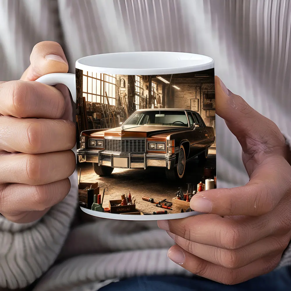 Cadillac Classic Car Vintage Garage Workshop – Mugs