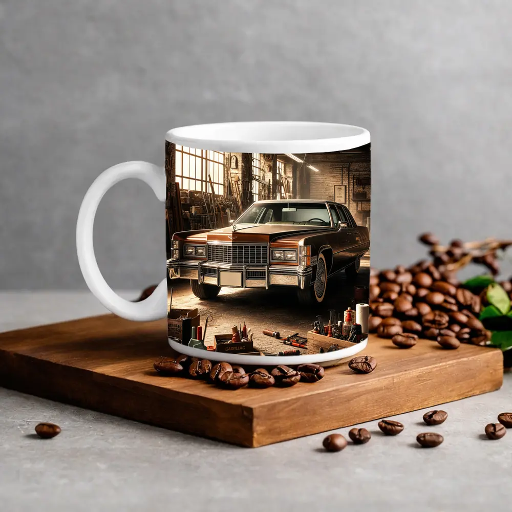 Cadillac Classic Car Vintage Garage Workshop – Mugs