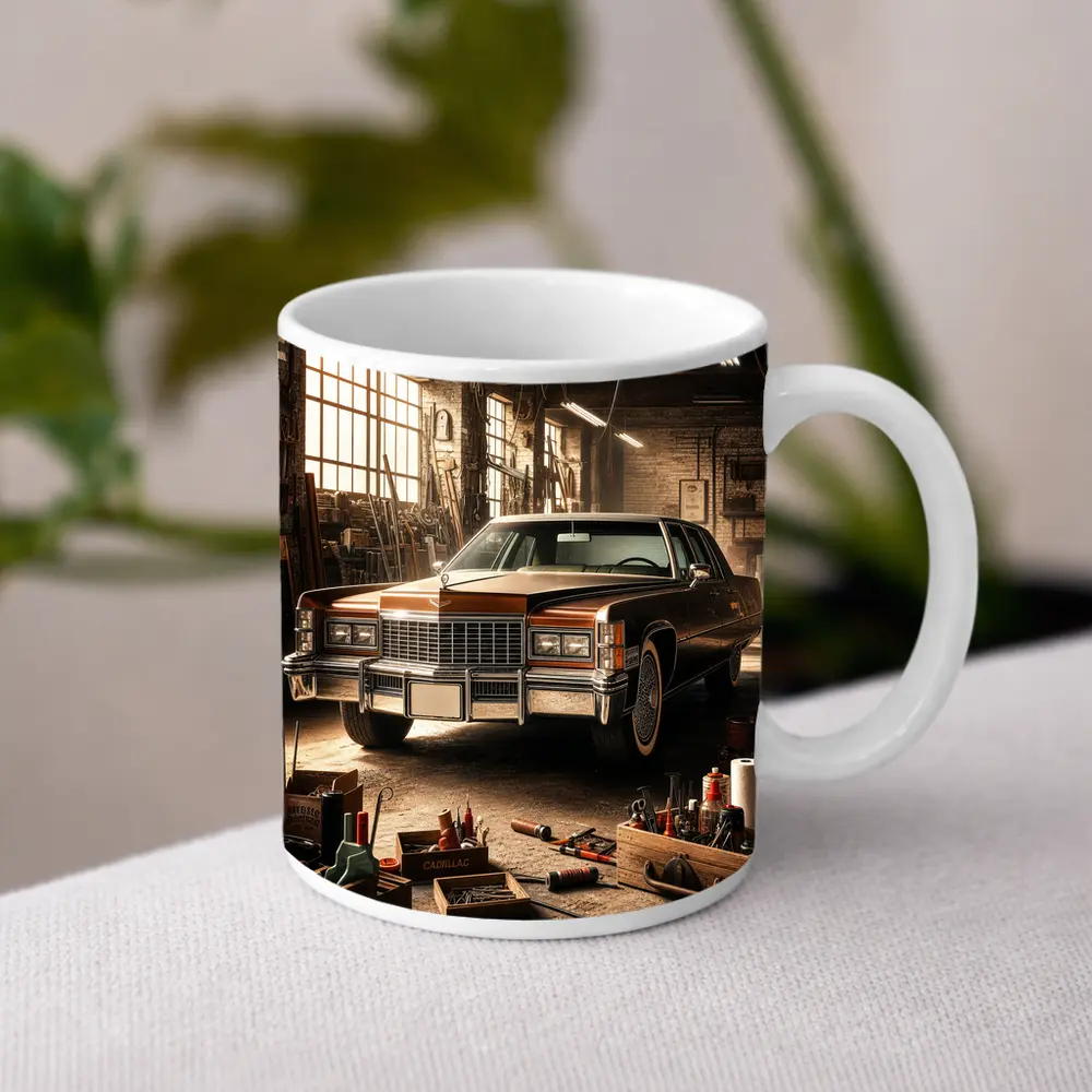 Cadillac Classic Car Vintage Garage Workshop – Mugs