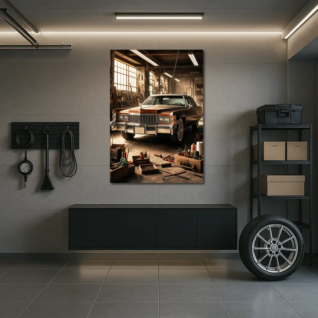 Cadillac Classic Car Vintage Garage Workshop – Wall Art