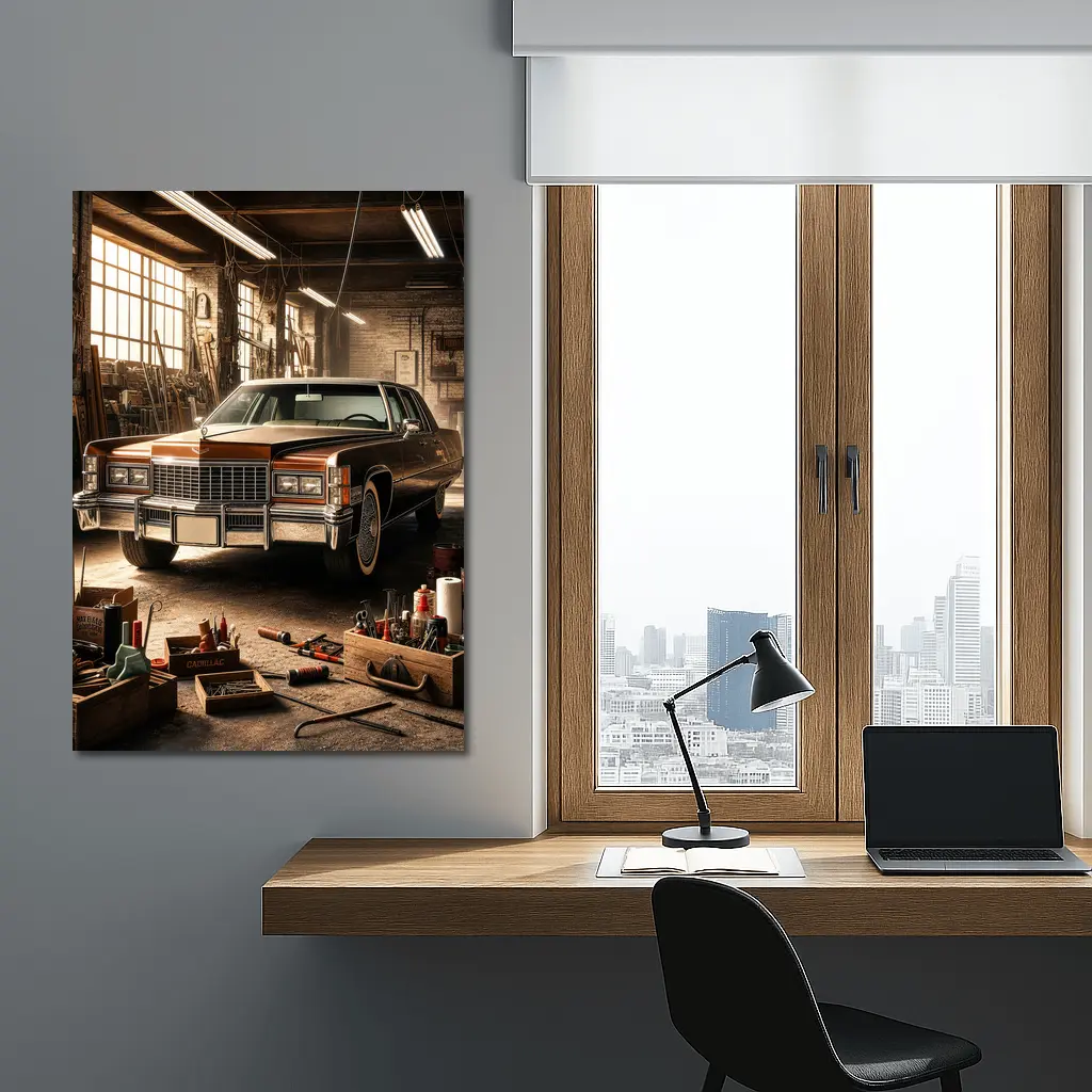 Cadillac Classic Car Vintage Garage Workshop – Wall Art