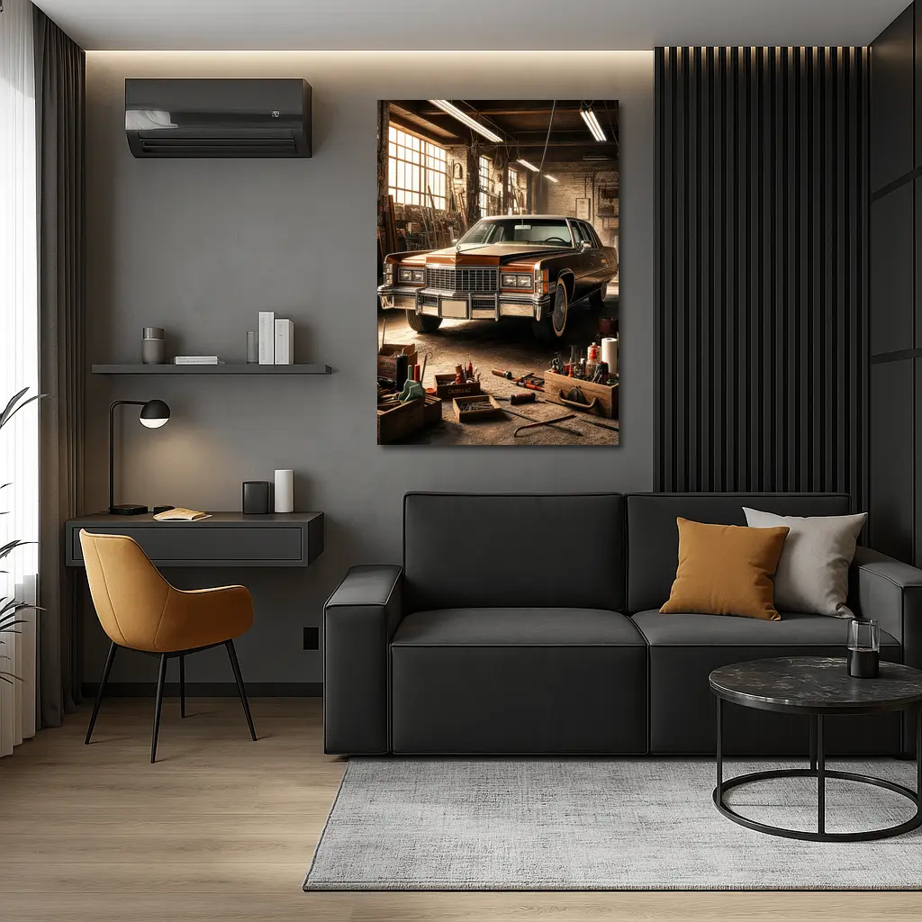 Cadillac Classic Car Vintage Garage Workshop – Wall Art