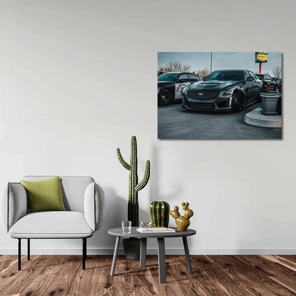 Cadillac CTS Black Widebody Street Shot – Wall Art