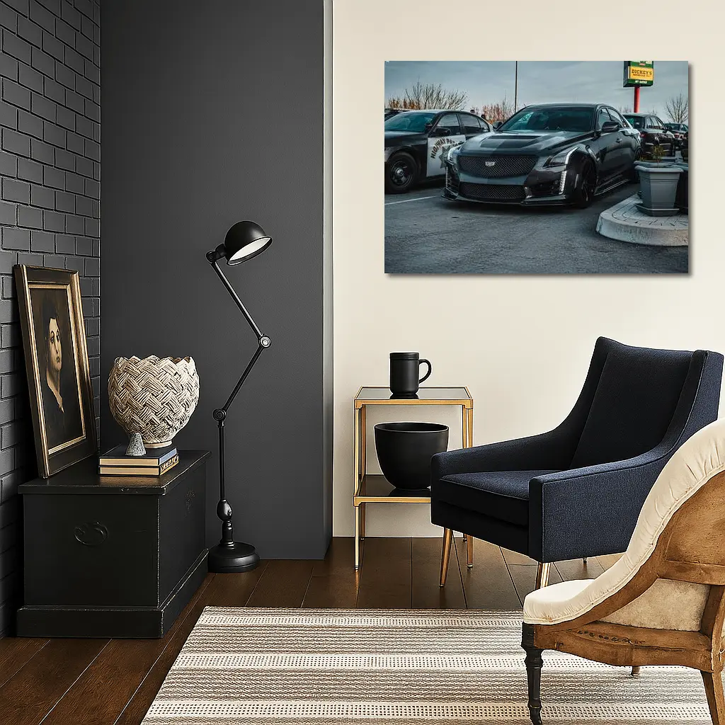 Cadillac CTS Black Widebody Street Shot – Wall Art