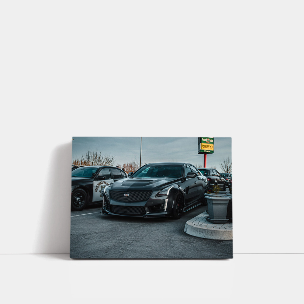 Cadillac CTS Black Widebody Street Shot – Wall Art