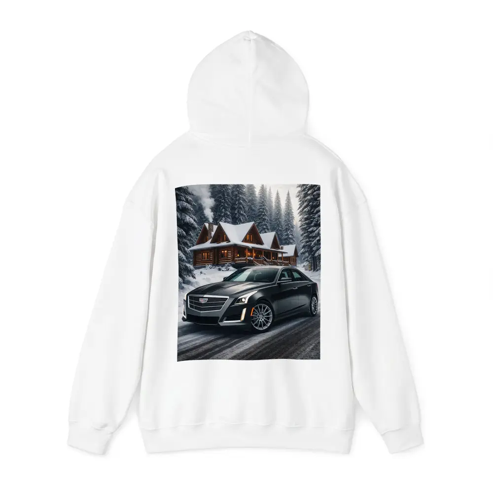 Cadillac CTS Dark Sedan Snowy Forest Cabin – Hoodies