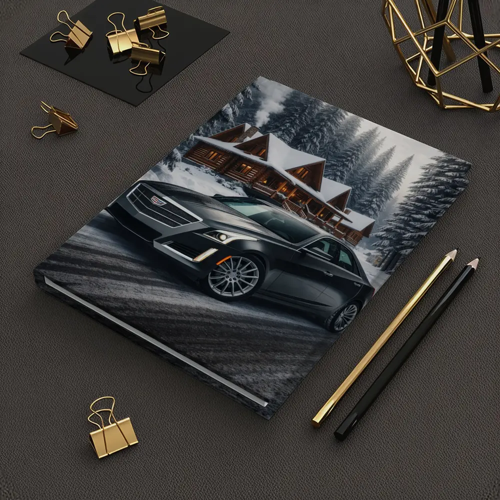 Cadillac CTS Dark Sedan Snowy Forest Cabin – Notebooks