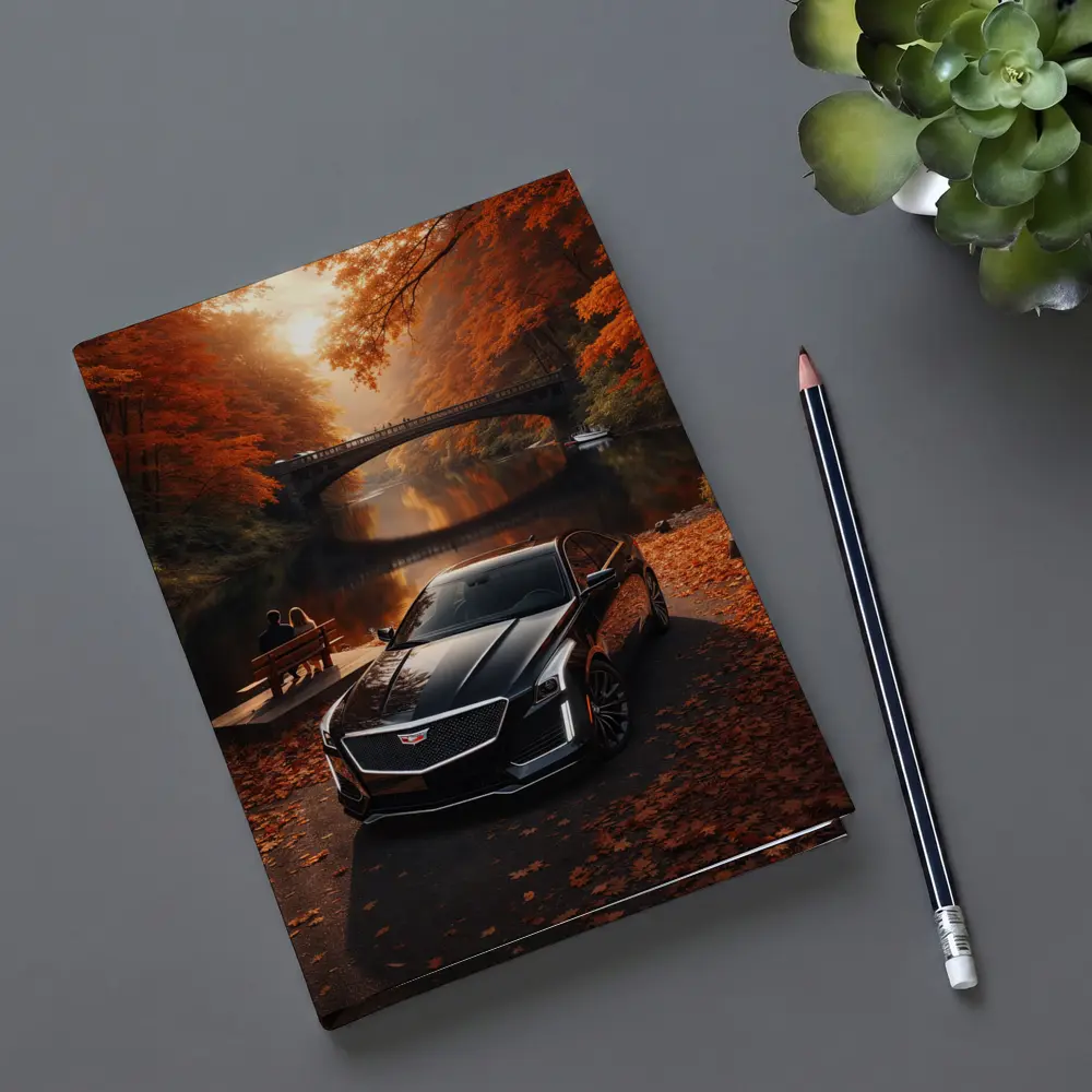 Cadillac CTS Black Sedan Autumn River – Notebooks