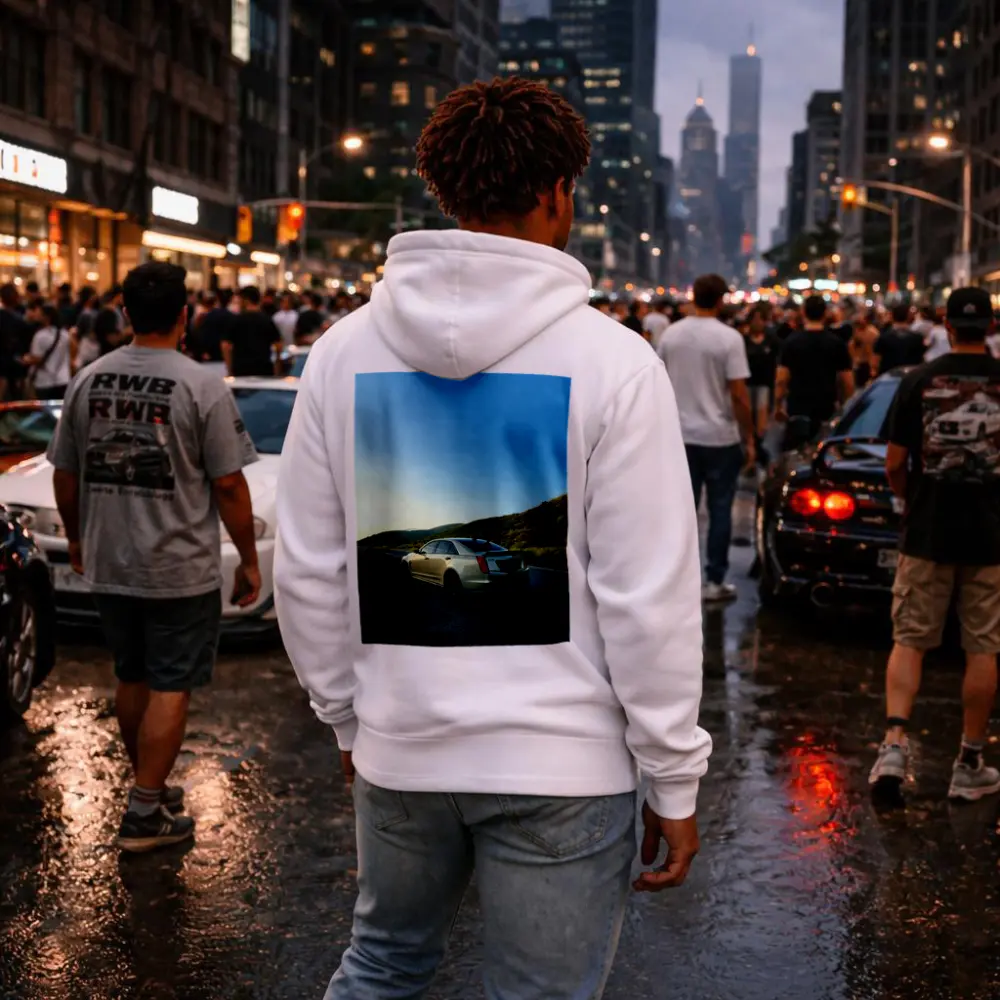 Cadillac CTS V On Mountain Highway – Hoodies