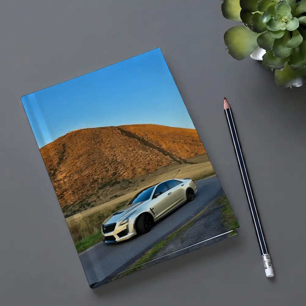 Cadillac CTS-V Silver Sedan Mountain Road – Notebooks