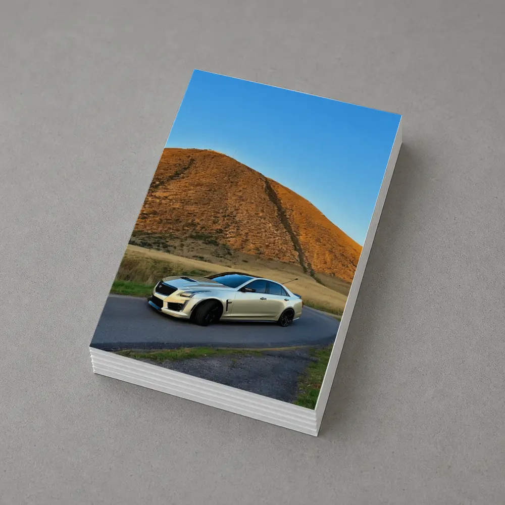 Cadillac CTS-V Silver Sedan Mountain Road – Postcards