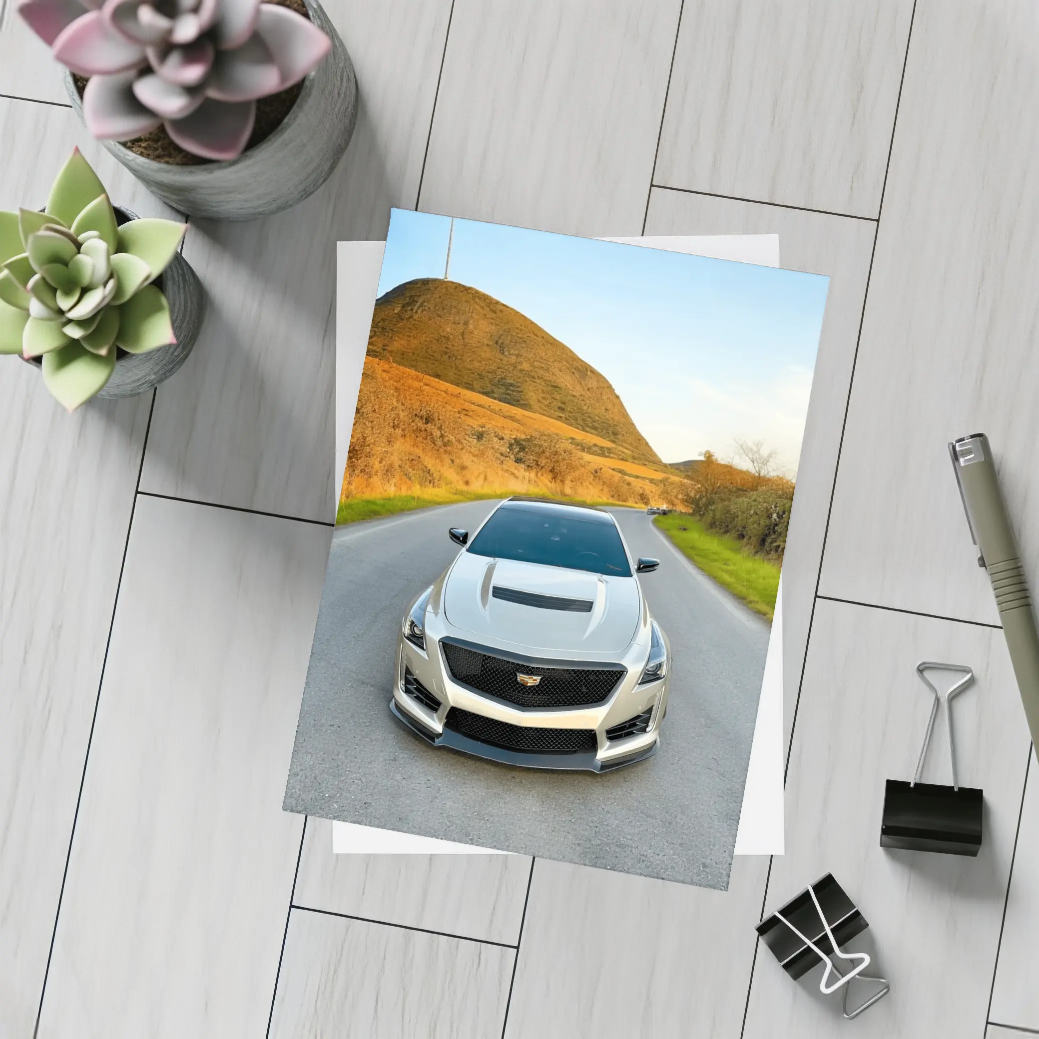 Cadillac CTS V On Mountain Road – Postcards