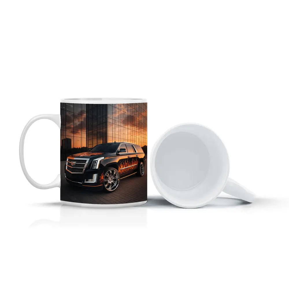 Cadillac Escalade Flame Wrap City Sunset – Mugs