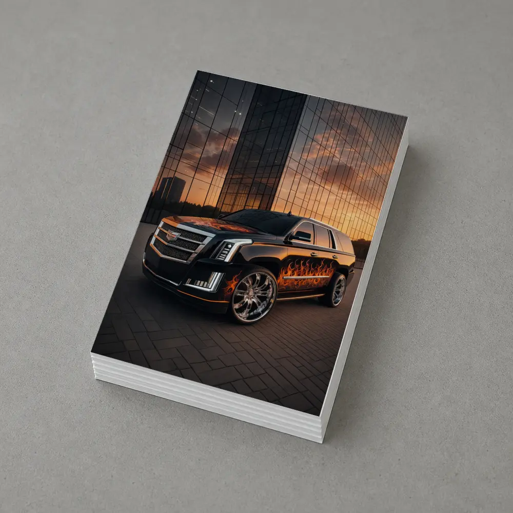 Cadillac Escalade Flame Wrap City Sunset – Postcards