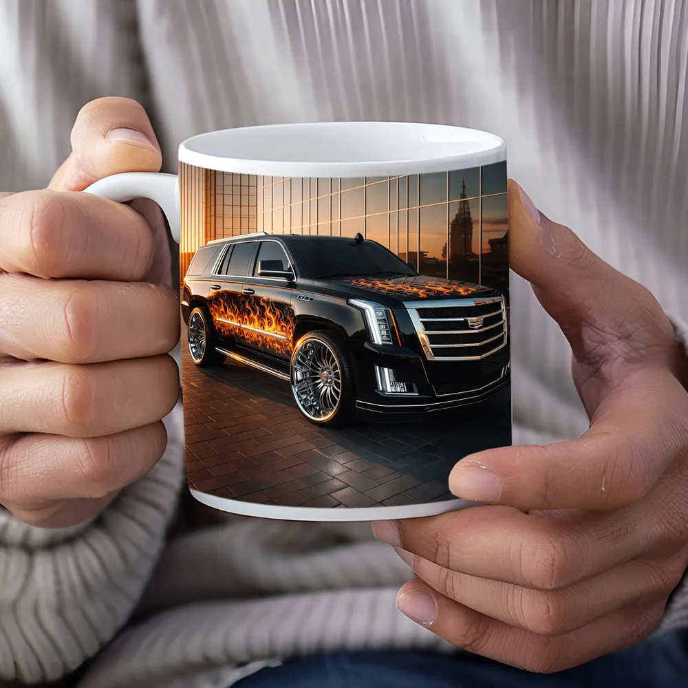 Cadillac Escalade Flame Wrap City Sunset – Mugs