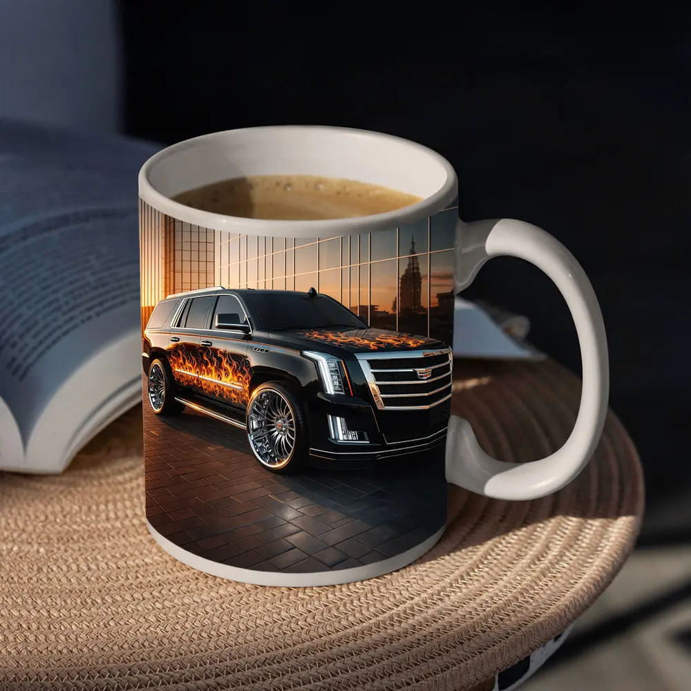 Cadillac Escalade Flame Wrap City Sunset – Mugs
