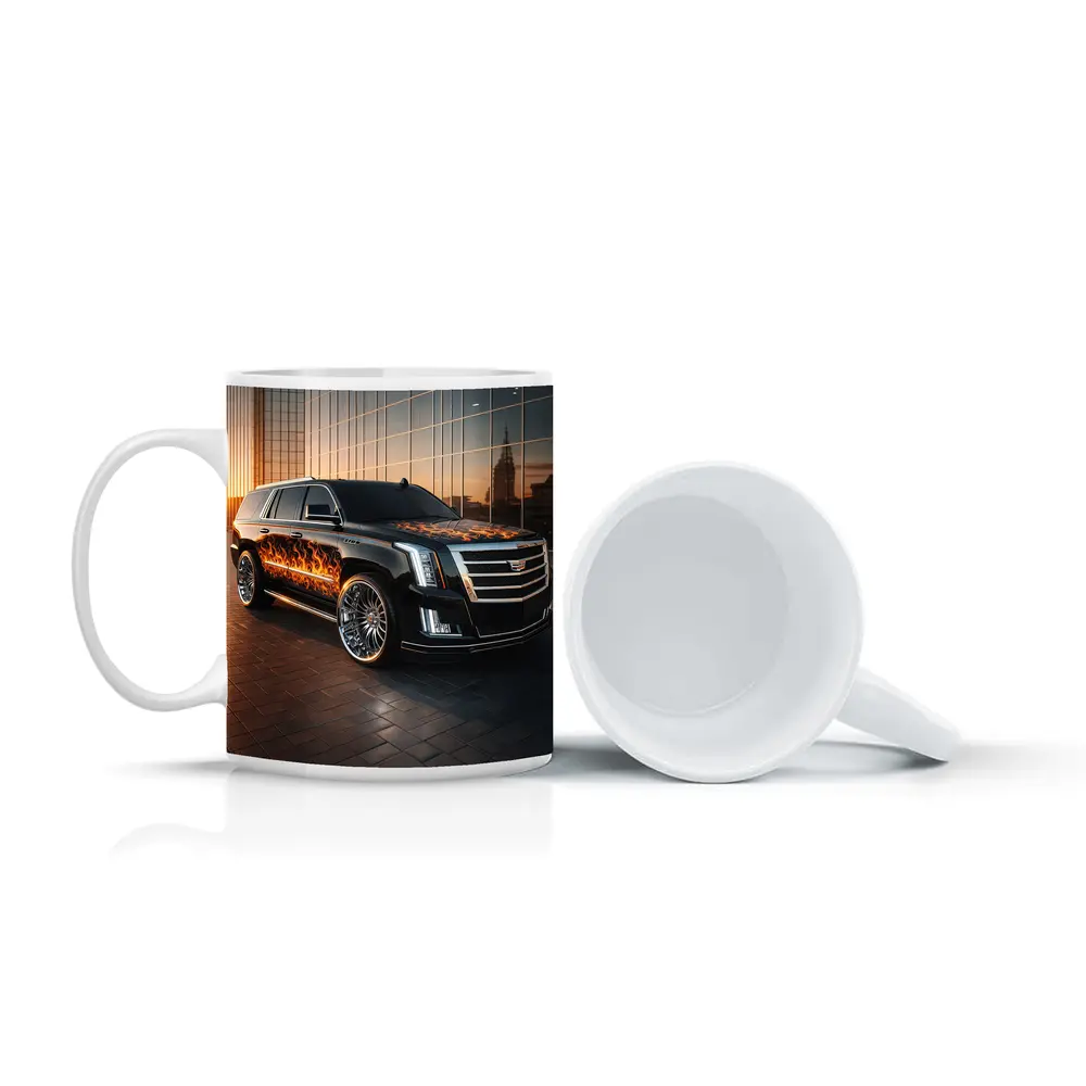Cadillac Escalade Flame Wrap City Sunset – Mugs