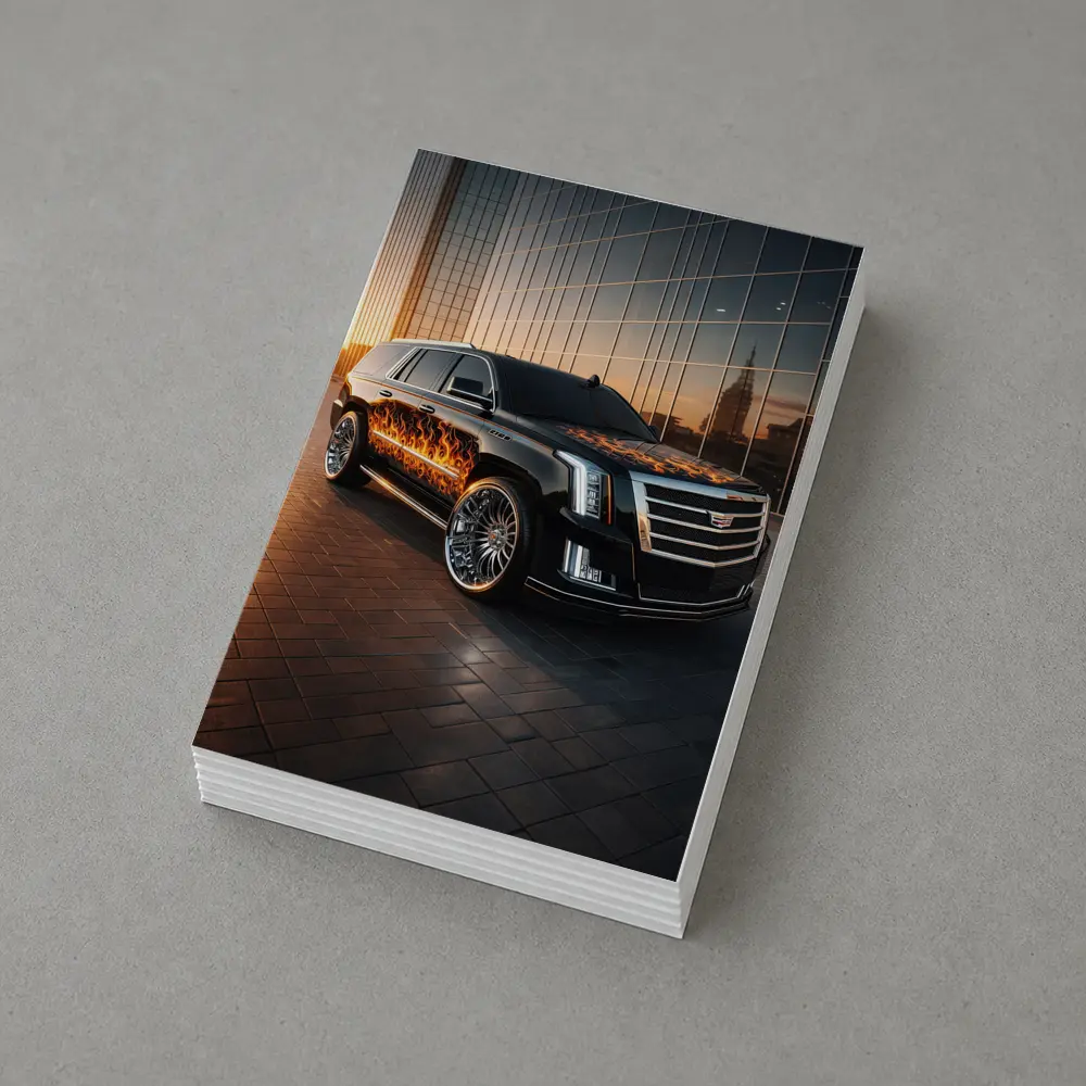 Cadillac Escalade Flame Wrap City Sunset – Postcards