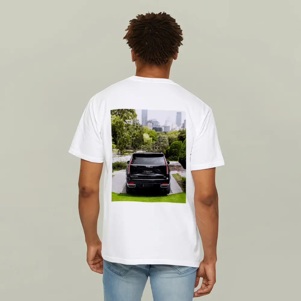 Cadillac Escalade Black SUV City Background – T-Shirts