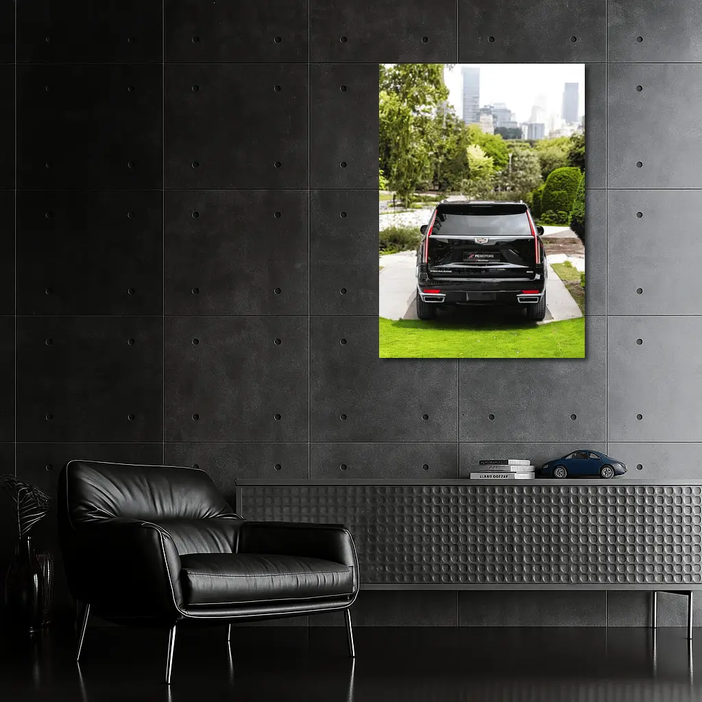 Cadillac Escalade Black SUV City Background – Wall Art