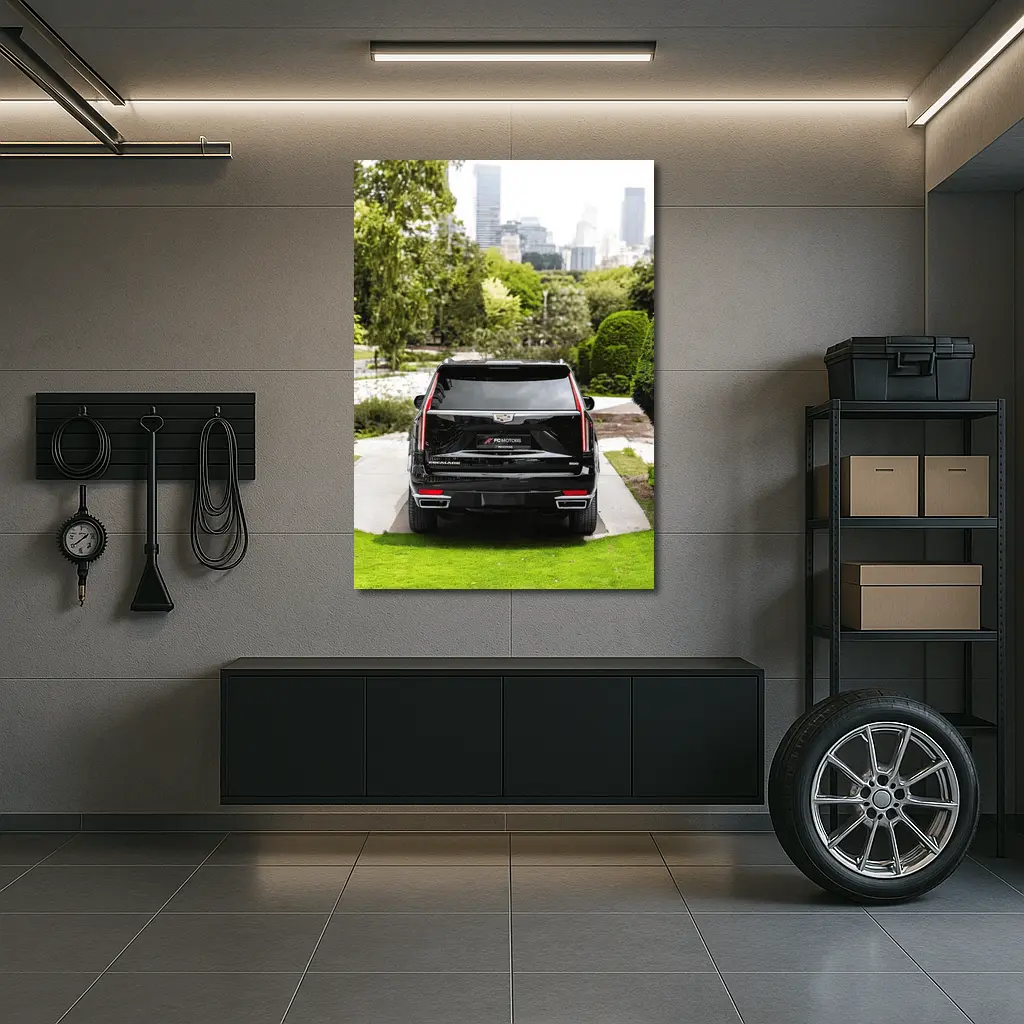 Cadillac Escalade Black SUV City Background – Wall Art