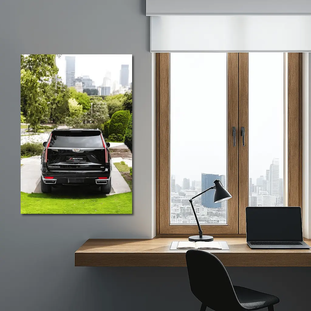 Cadillac Escalade Black SUV City Background – Wall Art