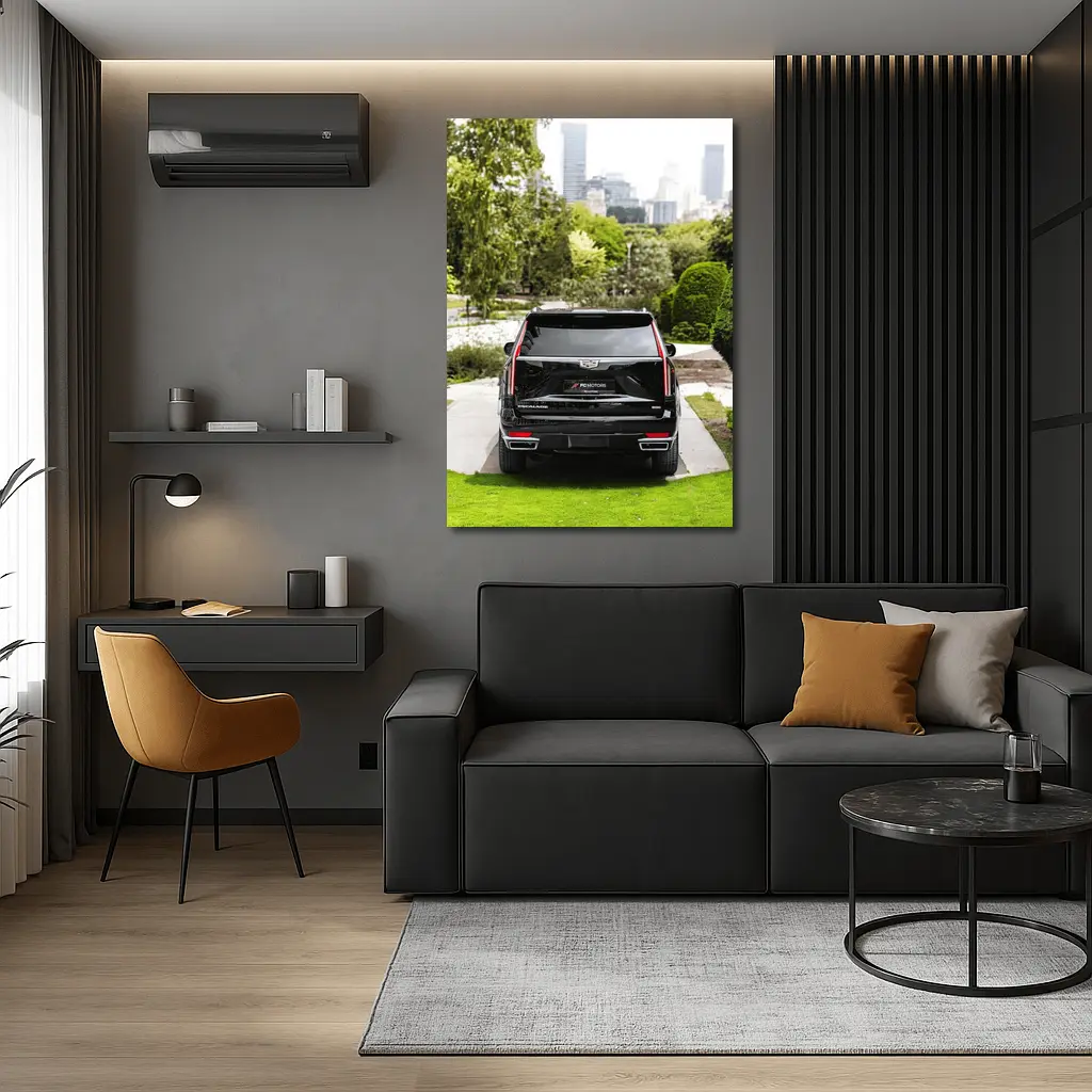 Cadillac Escalade Black SUV City Background – Wall Art