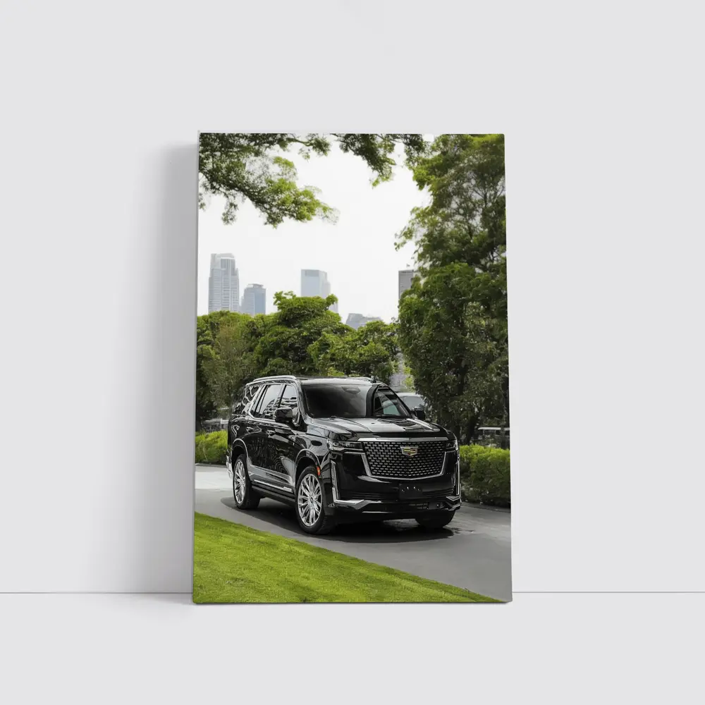 Cadillac Escalade Black SUV City Background – Wall Art