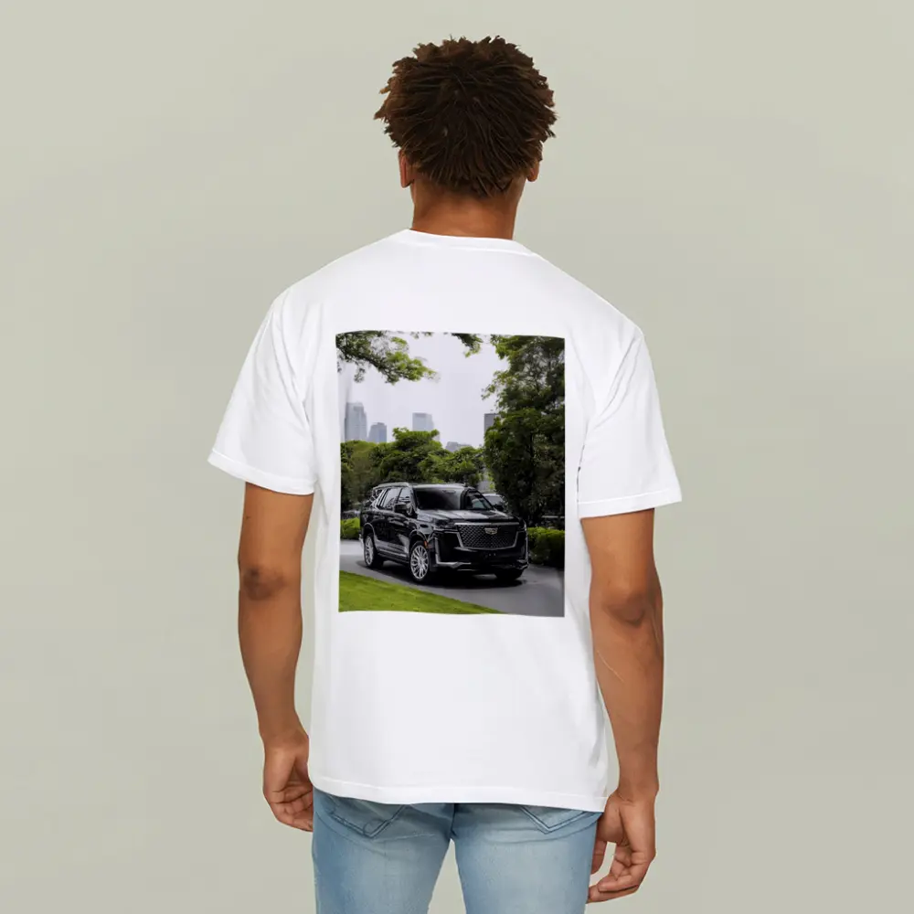 Cadillac Escalade Black SUV City Background – T-Shirts