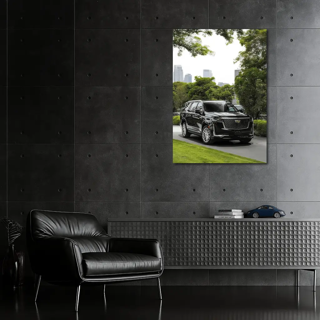 Cadillac Escalade Black SUV City Background – Wall Art