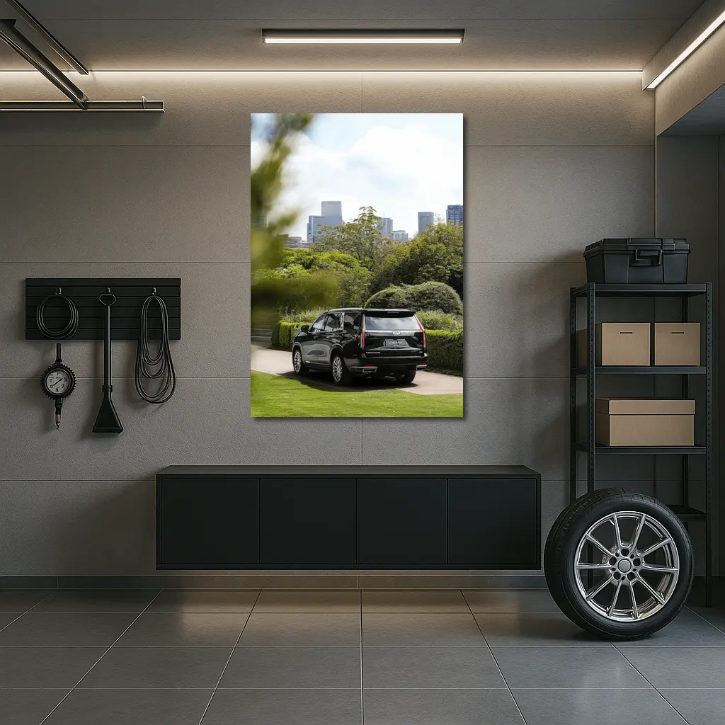 Cadillac Escalade Black SUV City Park – Wall Art