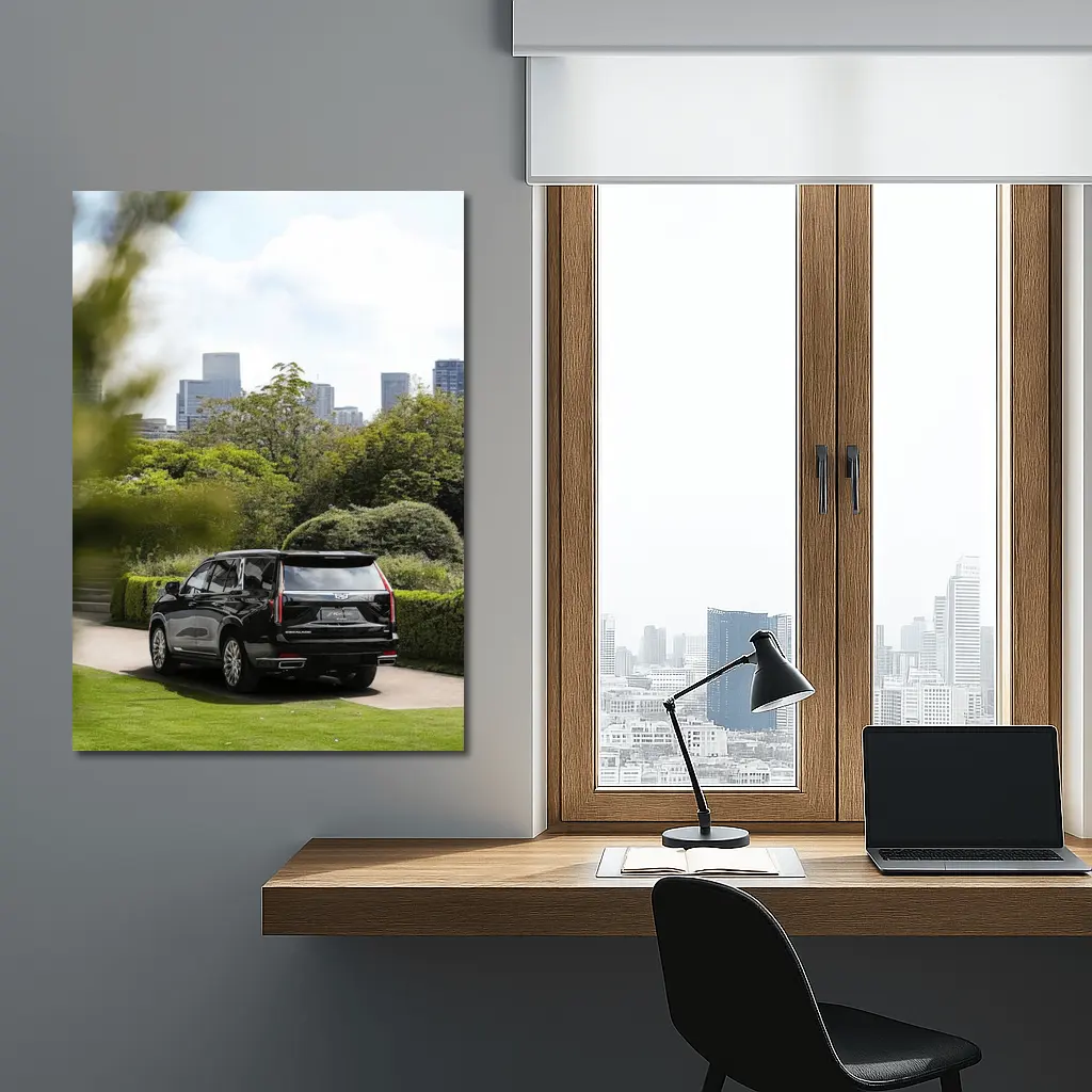 Cadillac Escalade Black SUV City Park – Wall Art