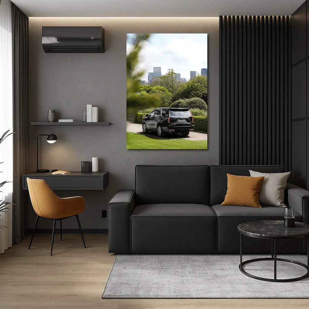 Cadillac Escalade Black SUV City Park – Wall Art