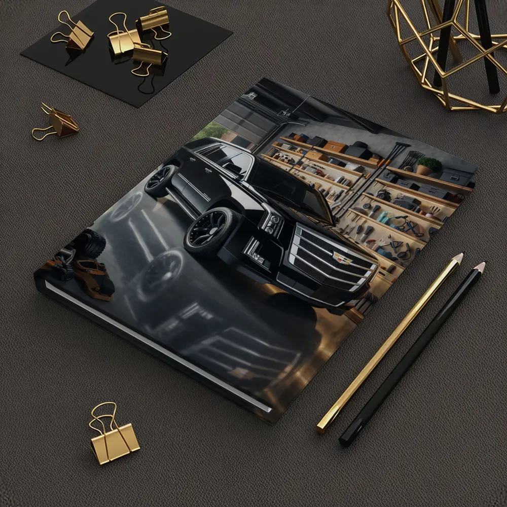 Cadillac Escalade Black SUV Inside Garage – Notebooks