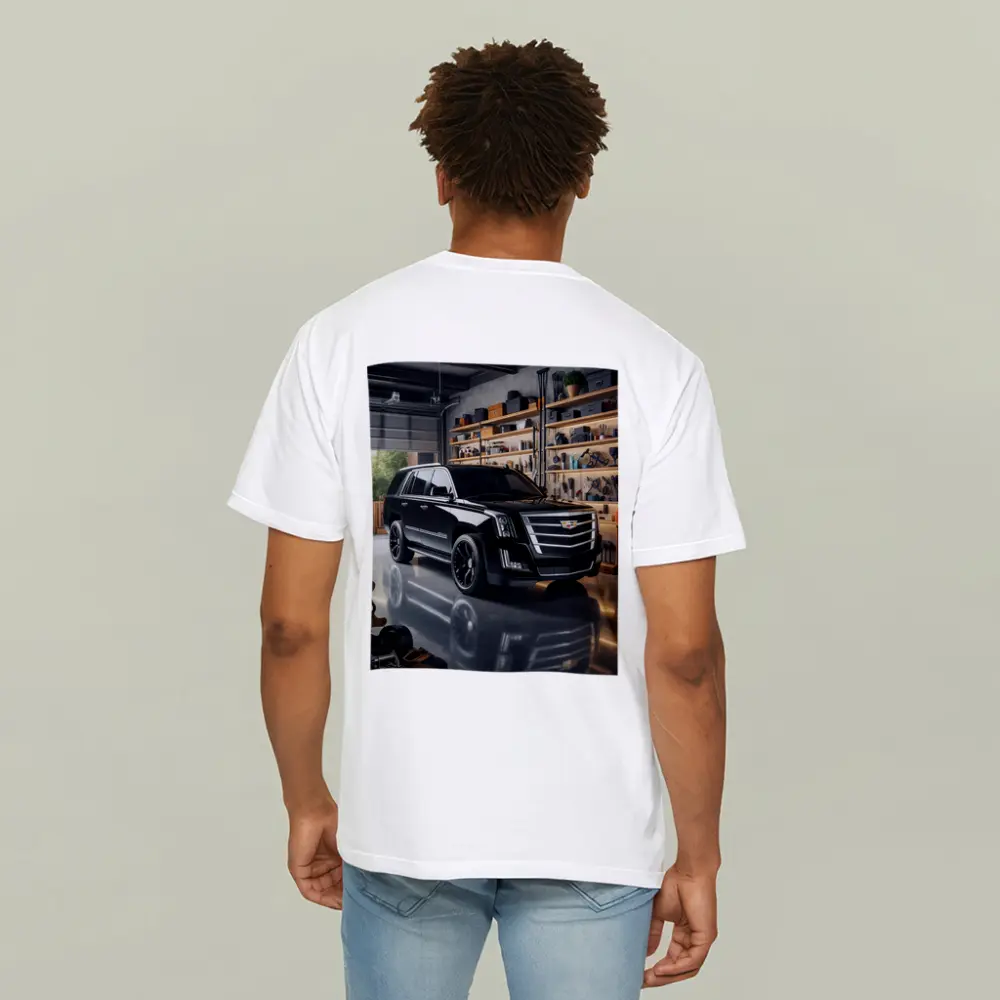Cadillac Escalade Black SUV Inside Garage – T-Shirts