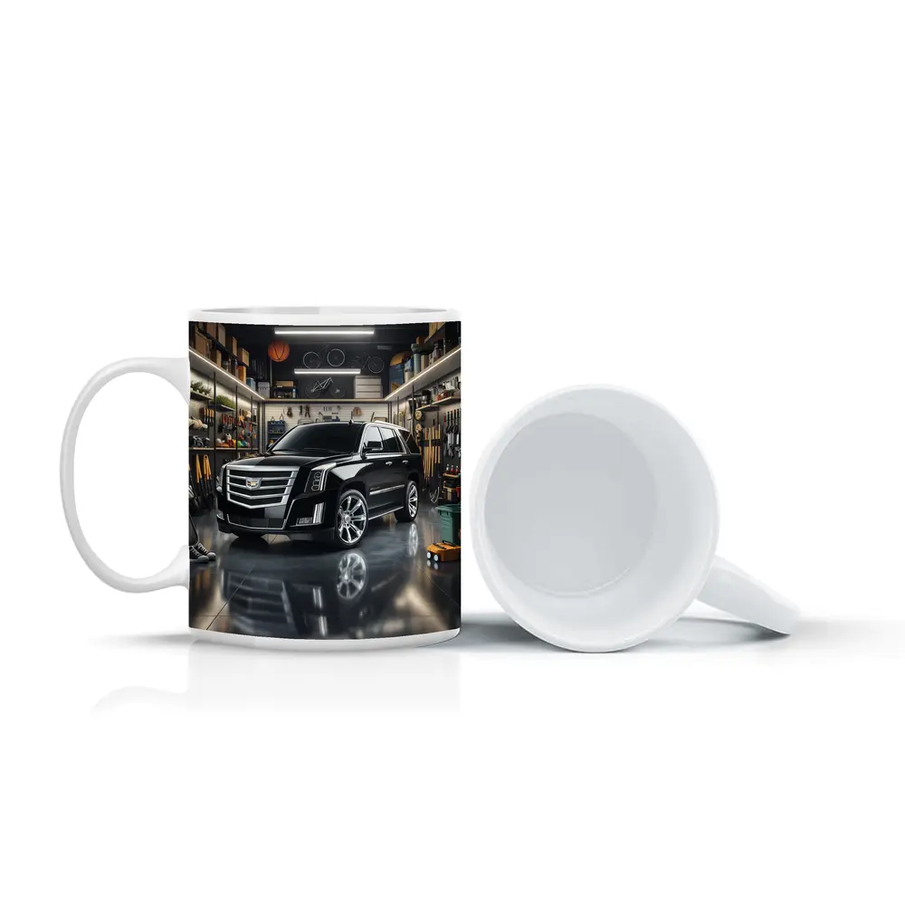 Cadillac Escalade Black SUV Modern Garage – Mugs