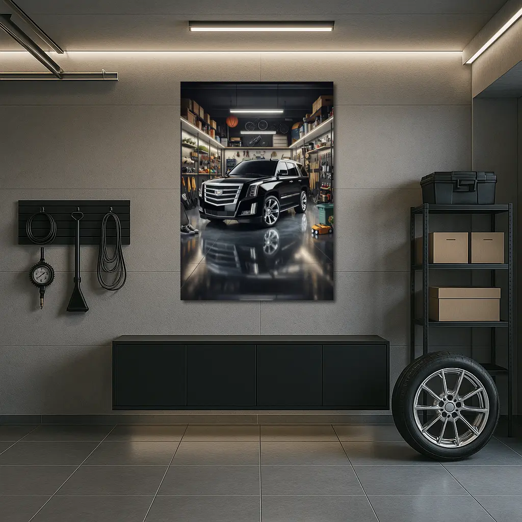 Cadillac Escalade Black SUV Modern Garage – Wall Art