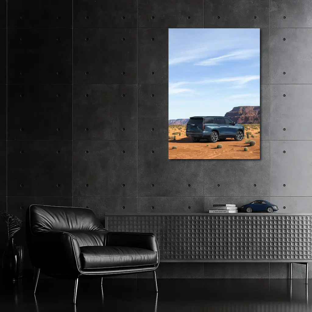 Cadillac Escalade Blue SUV Desert Canyon – Wall Art