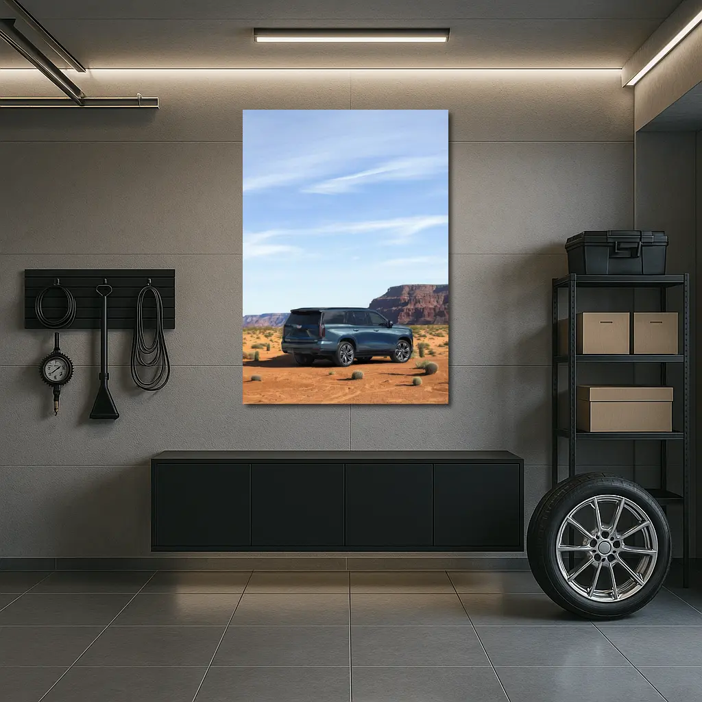 Cadillac Escalade Blue SUV Desert Canyon – Wall Art