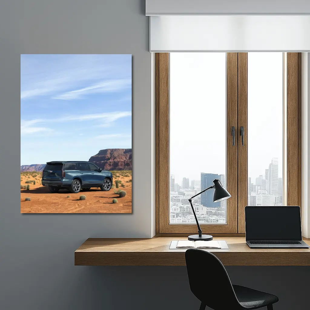 Cadillac Escalade Blue SUV Desert Canyon – Wall Art