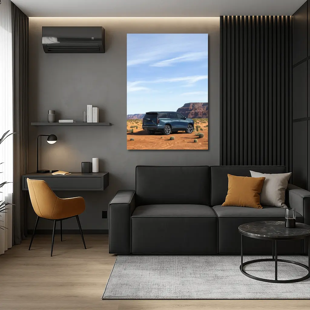 Cadillac Escalade Blue SUV Desert Canyon – Wall Art
