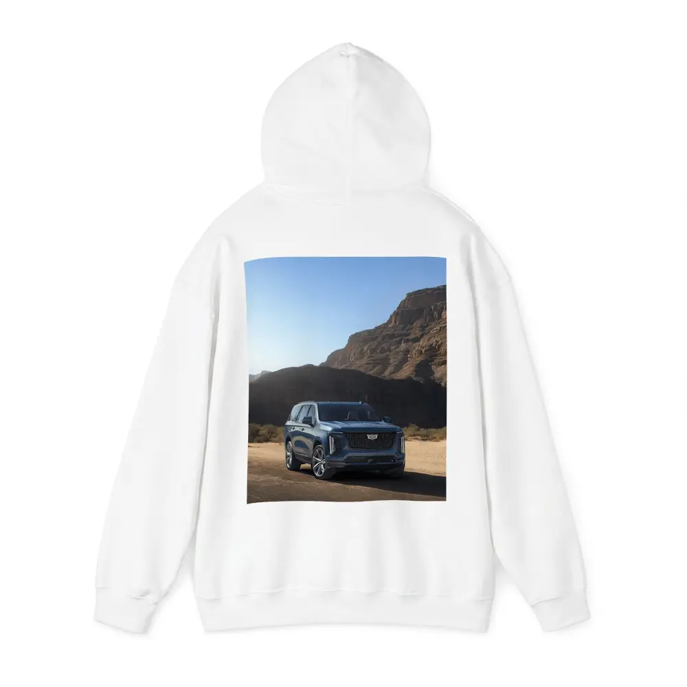Cadillac Escalade Blue SUV Desert Mountains – Hoodies