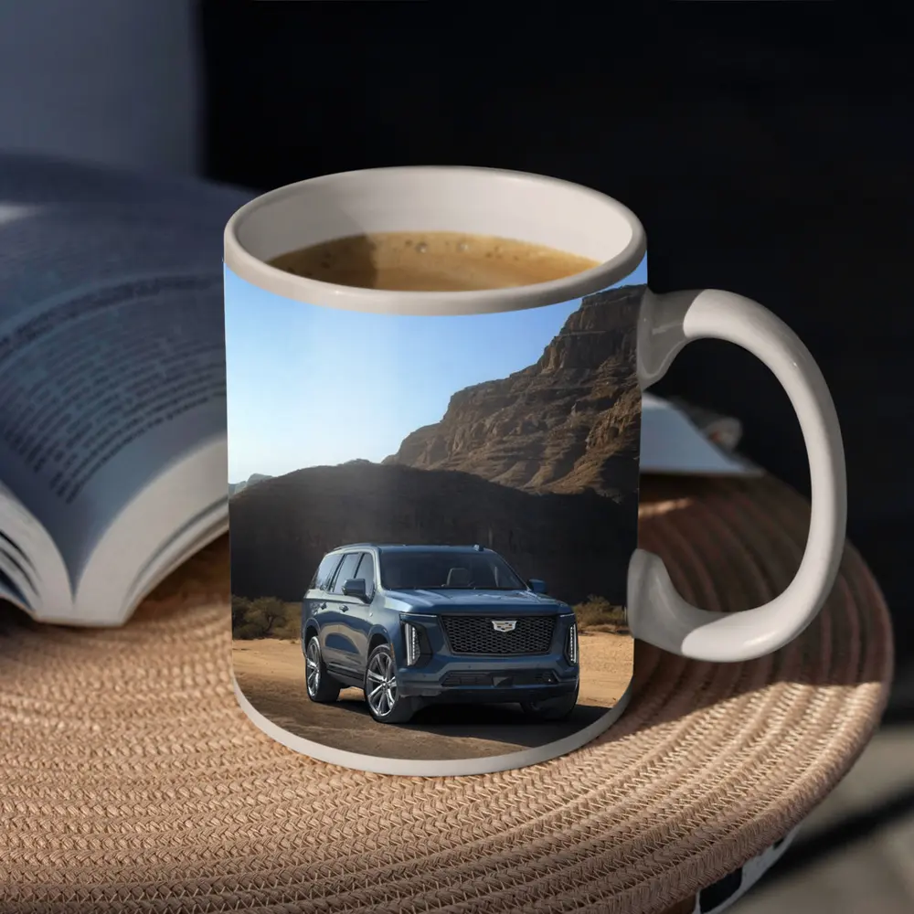 Cadillac Escalade Blue SUV Desert Mountains – Mugs