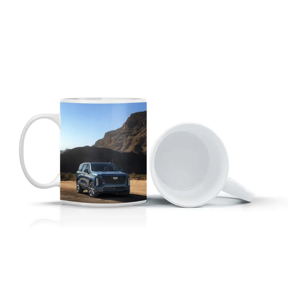 Cadillac Escalade Blue SUV Desert Mountains – Mugs