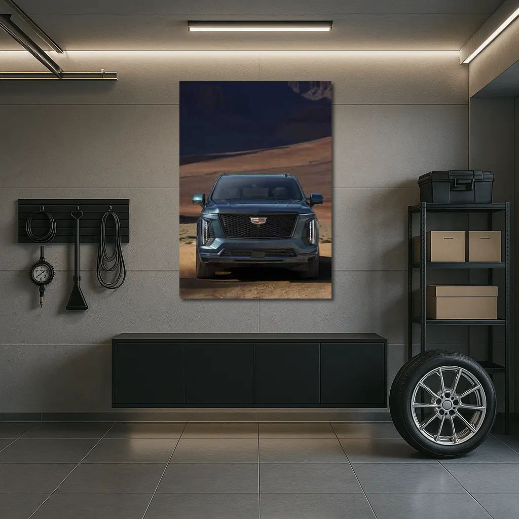 Cadillac Escalade SUV Desert Canyon Front View – Wall Art