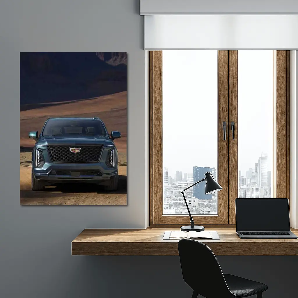 Cadillac Escalade SUV Desert Canyon Front View – Wall Art
