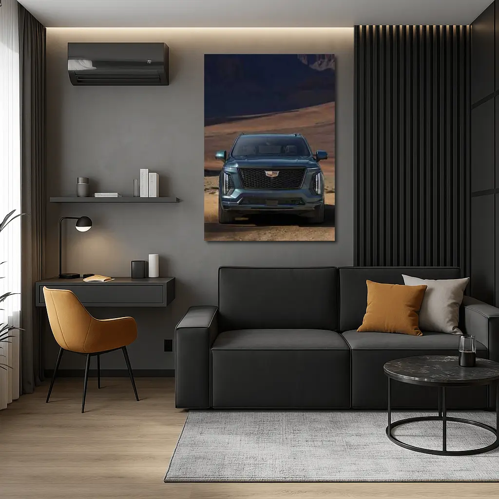 Cadillac Escalade SUV Desert Canyon Front View – Wall Art