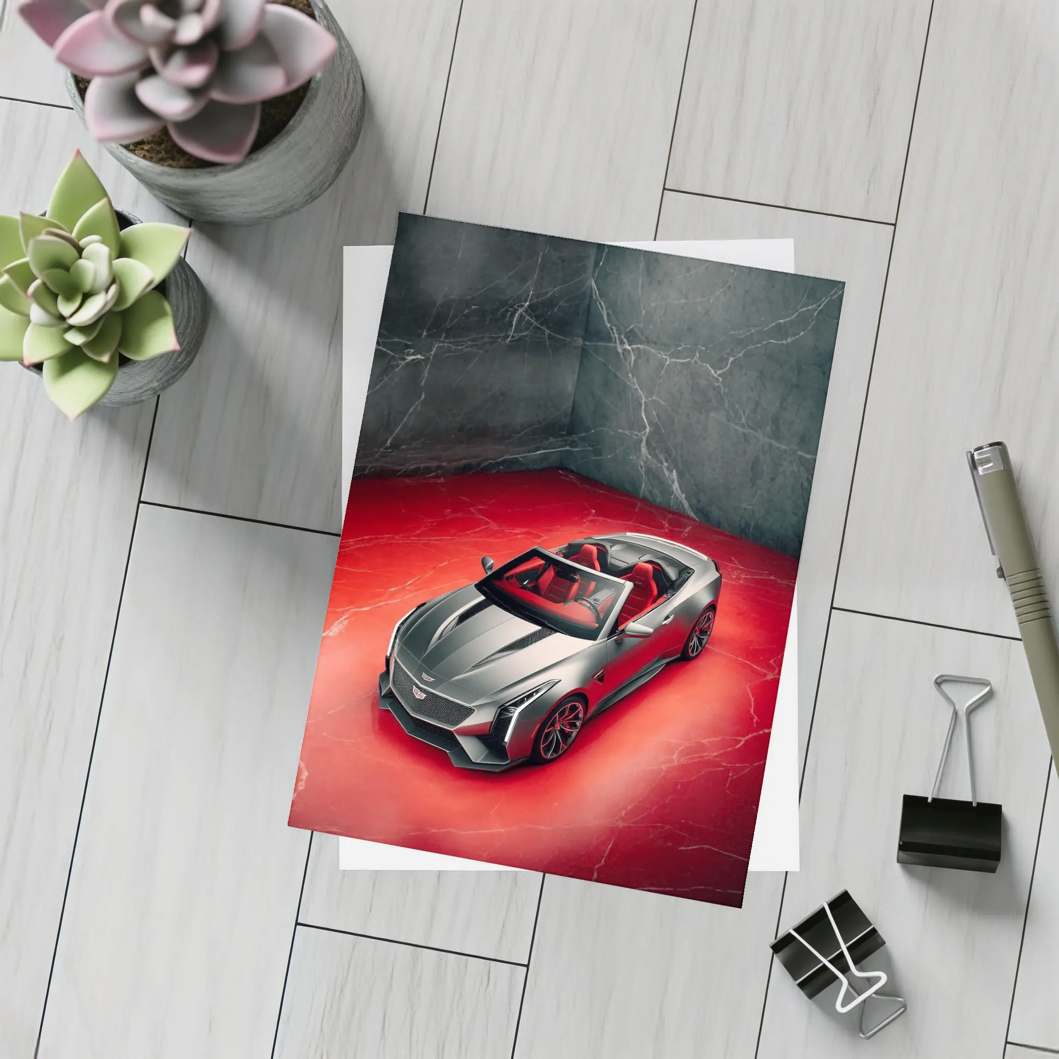 Cadillac XLR Roadster Red Marble Studio – Postcards
